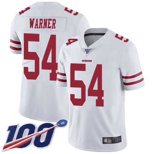 San Francisco 49ers Limited White Men 54 Fred Warner Road Jersey NFL 54 100th Season Vapor